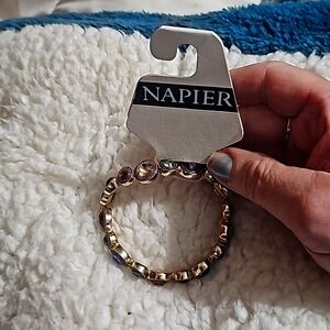 Napier Costume Jewlery Stretch Bracelet Multicolor stones
